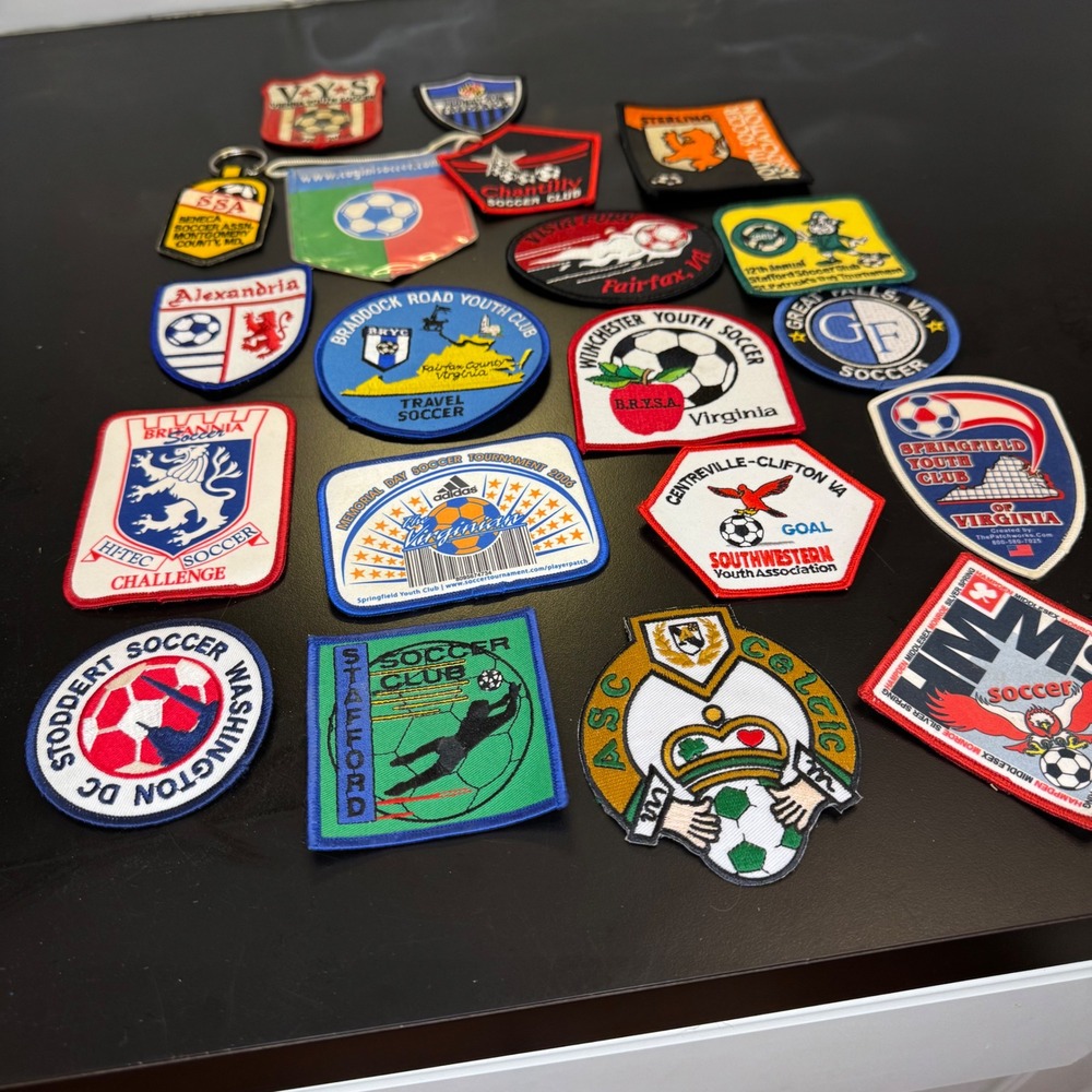 Vintage Youth Soccer Patches Lot 19pc Virginia Maryland DC Multi Color Mixed